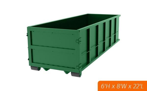 you can rent a thirty-yard dumpster for a specified amount of time depending on your needs and the company's policies